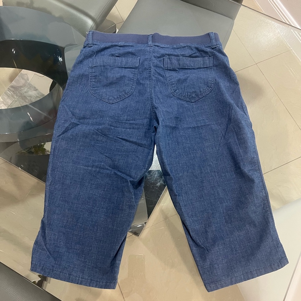 LEE RELAXED FIT MID RISE DENIM CAPRIS SIZE 12 - Picture 5 of 7